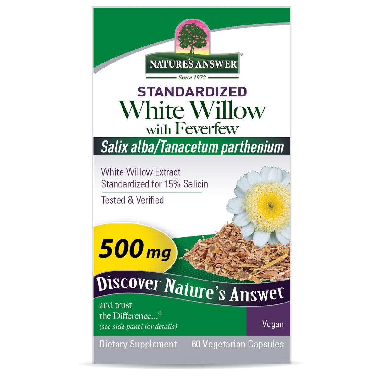 Nature's Answer White Willow with Feverfew Standardized 60 VegCap