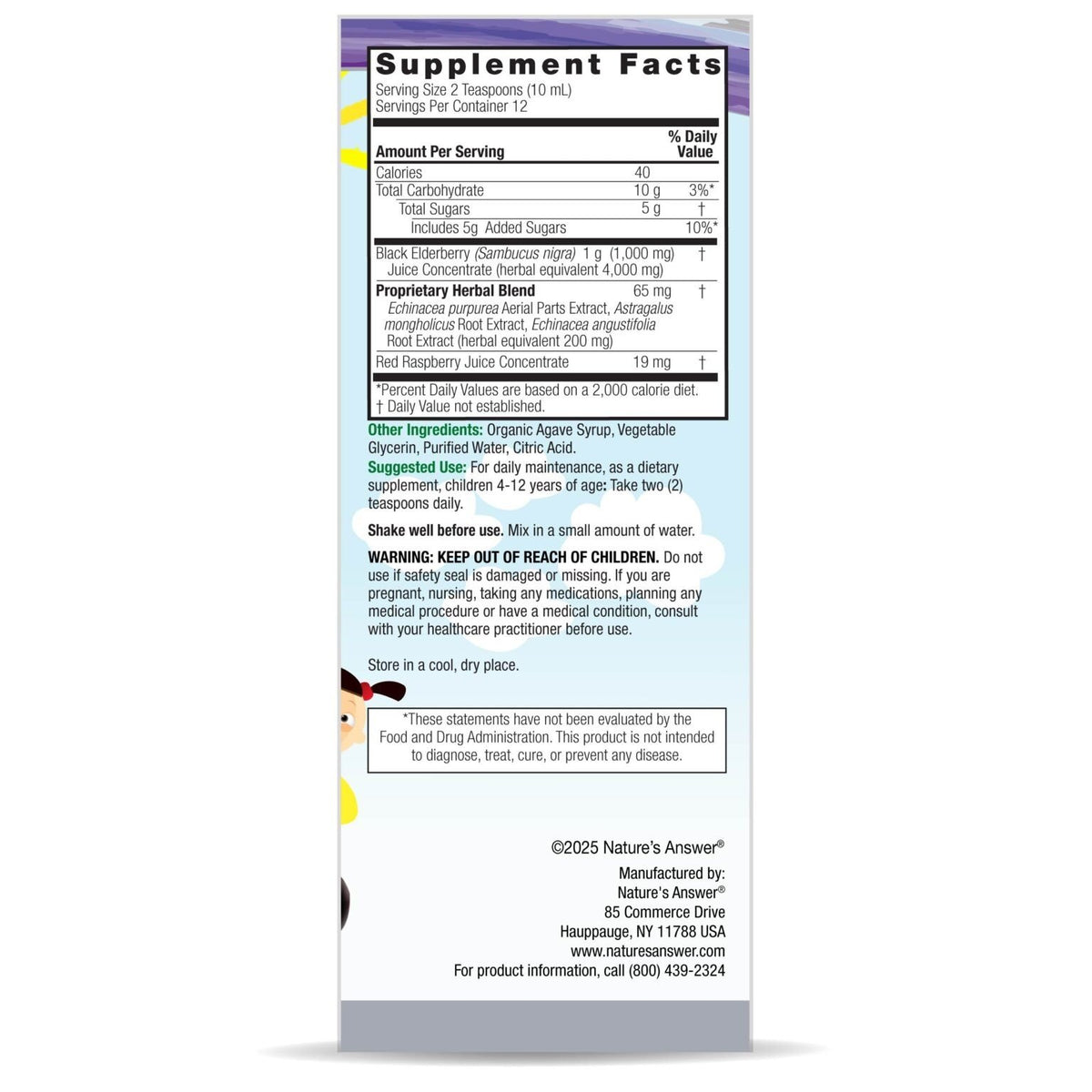 Nature's Answer Sambucus Kids 4 oz Liquid