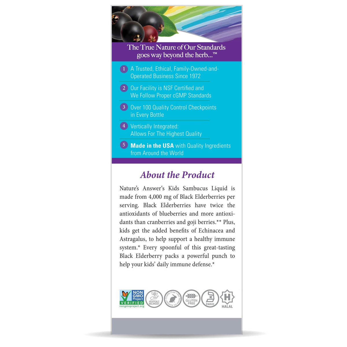 Nature's Answer Sambucus Kids 4 oz Liquid