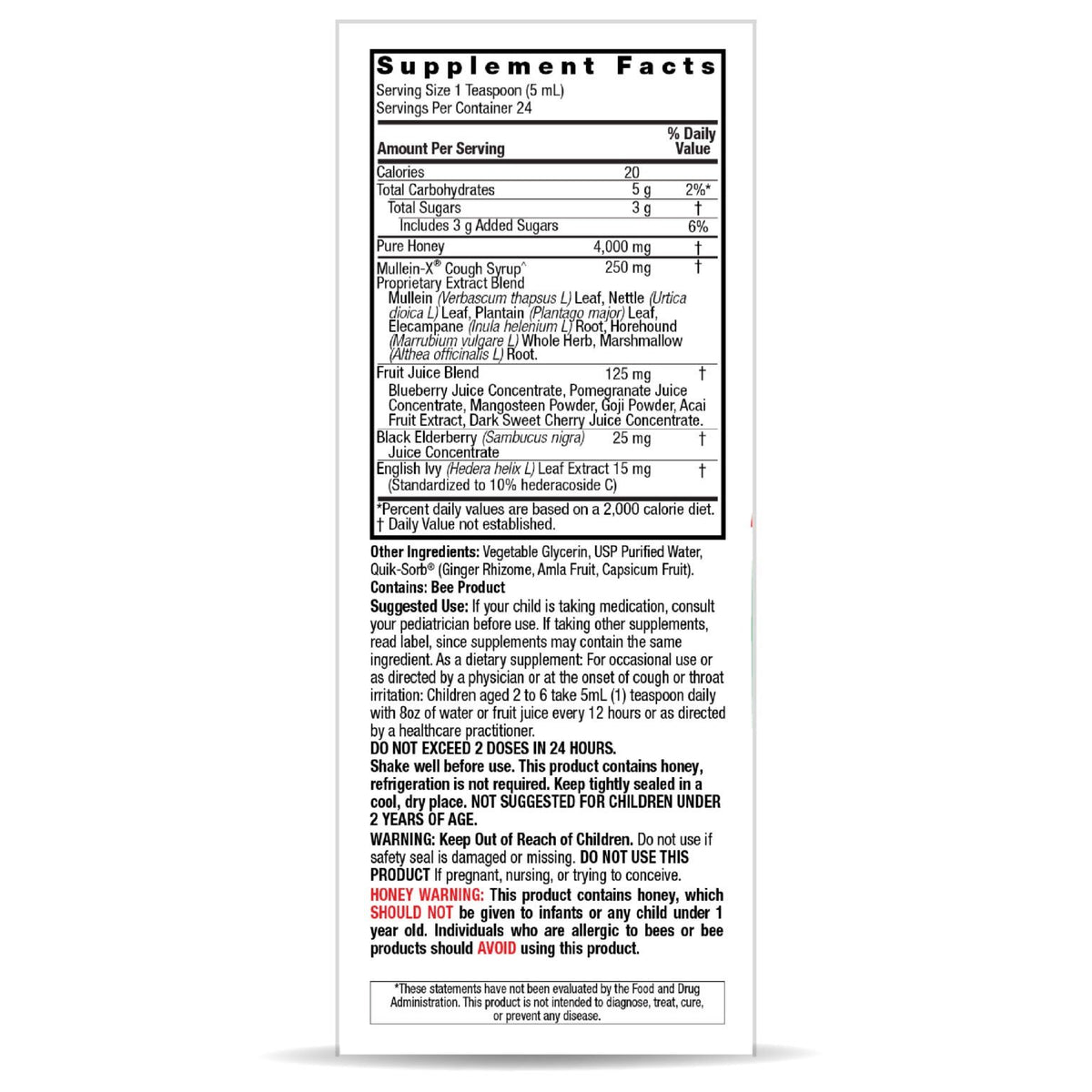 Nature's Answer Mullen-X Cough Kids 4 oz Liquid