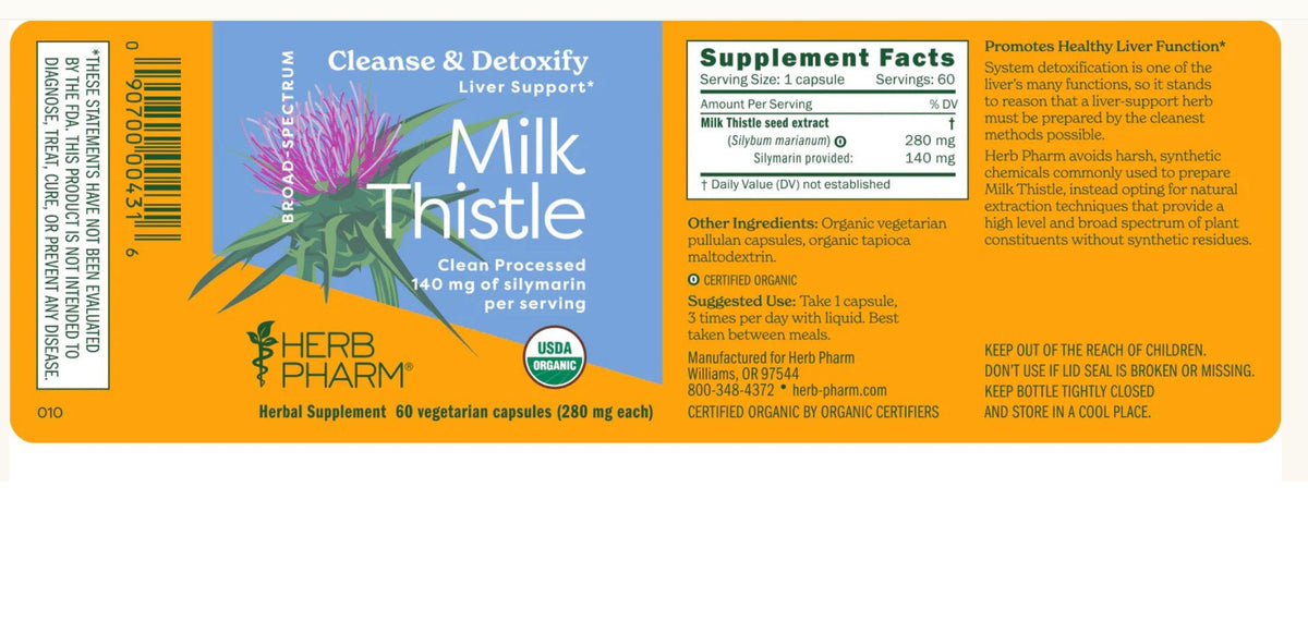 Herb Pharm Milk Thistle Capsules 60 VegCap