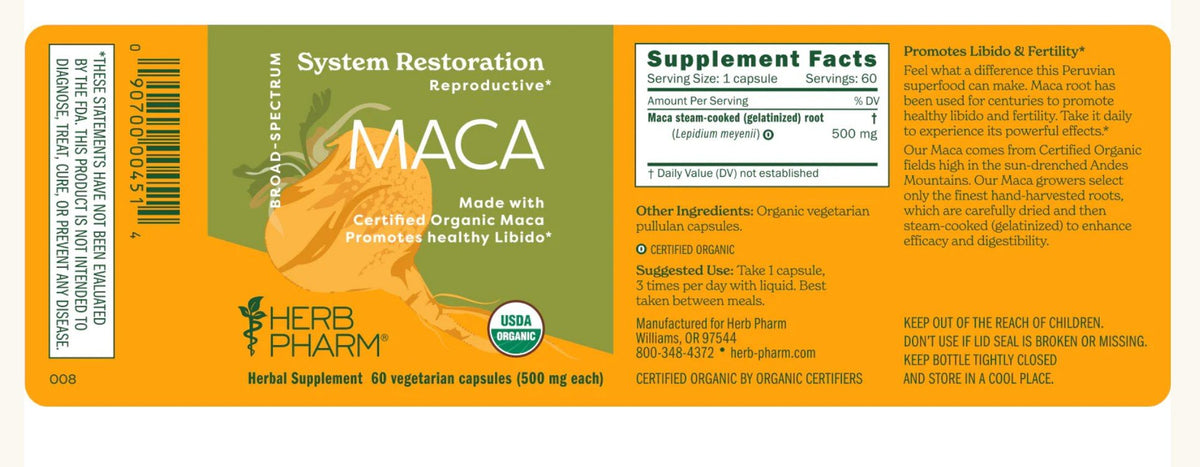 Herb Pharm Maca 60 VegCap