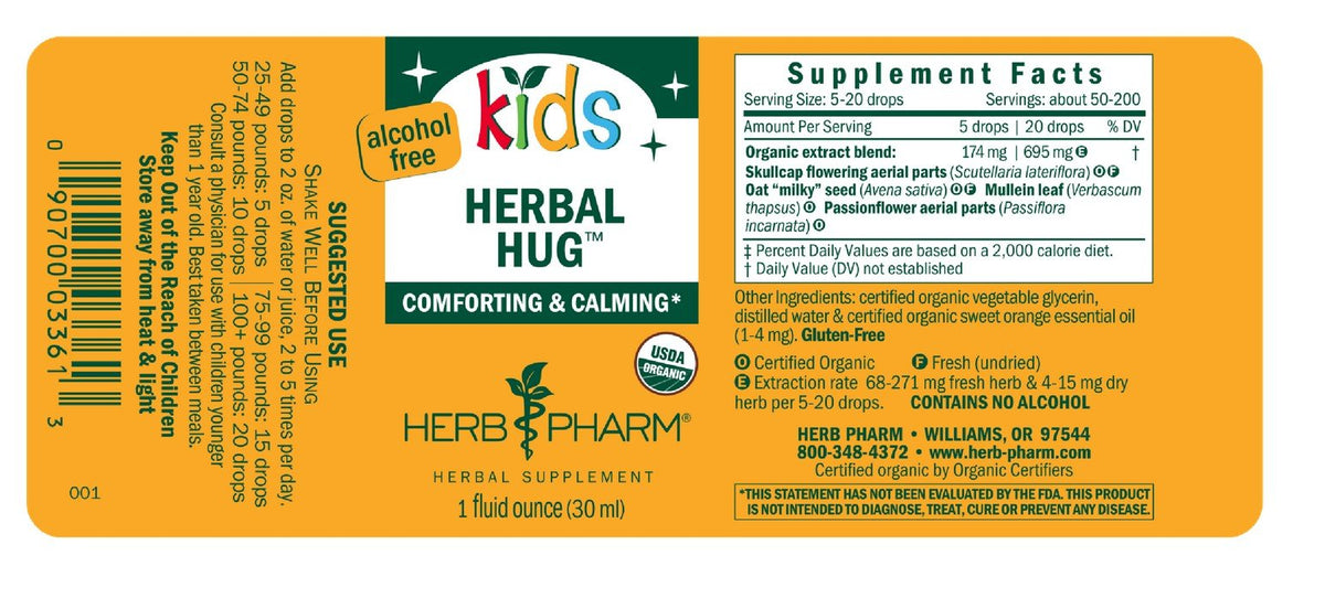 Herb Pharm Kids Herbal Hug-Alcohol Free 1 oz Liquid