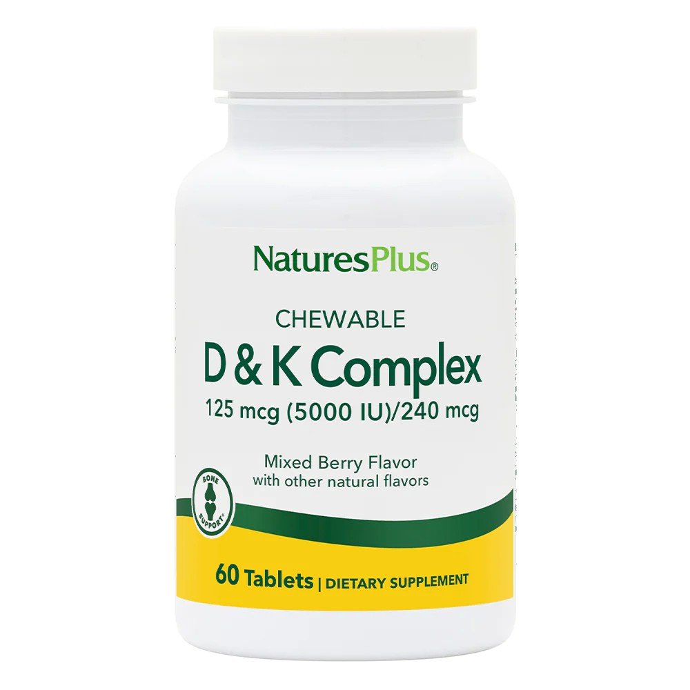 Nature&#39;s Plus Vitamin D &amp; K Complex 60 Chewable
