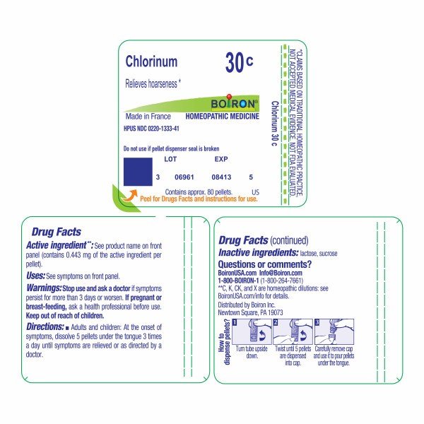 Boiron Chlorinum 30C Homeopathic Single Medicine For Cough, Cold &amp; Flu 80 Pellet