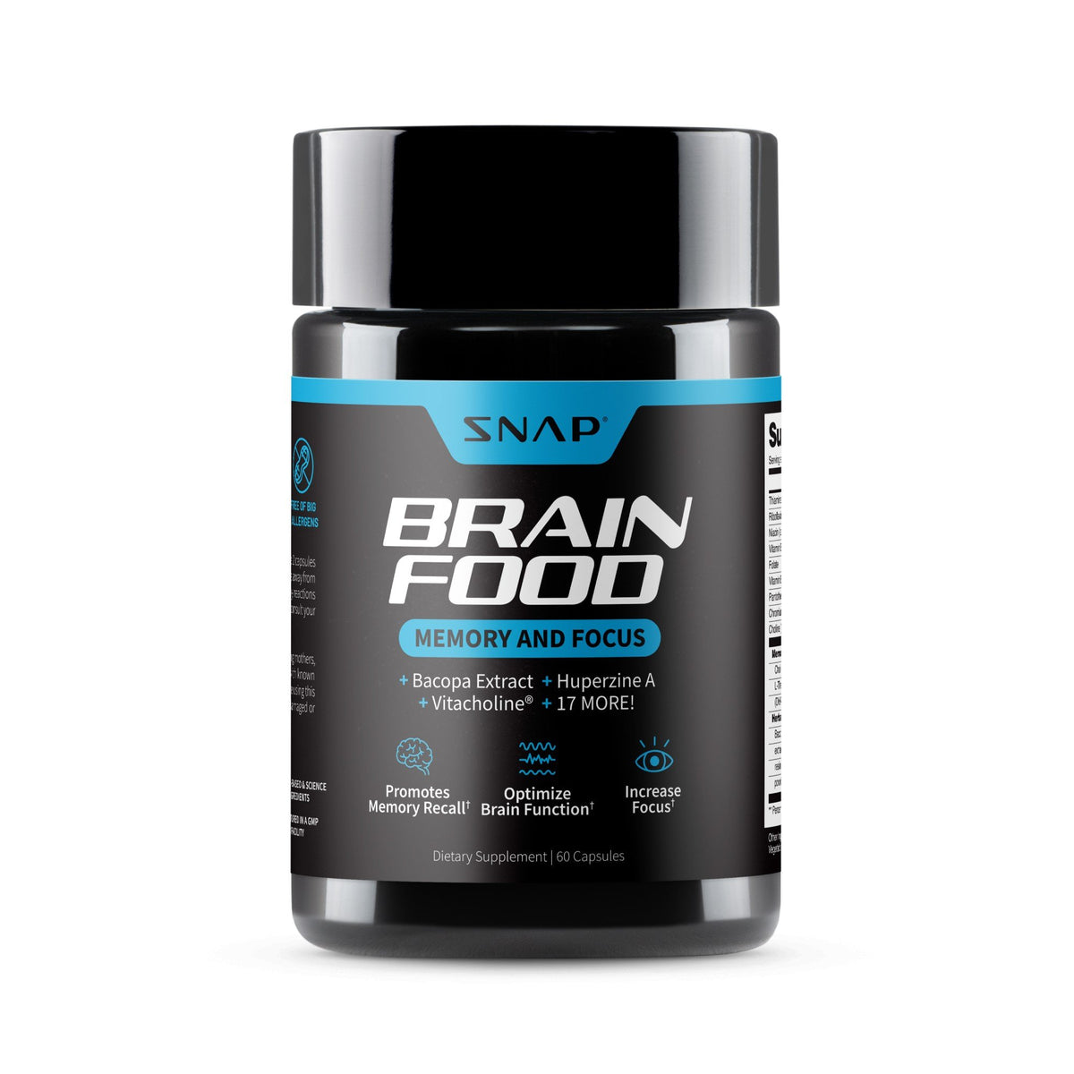 Snap Supplements Brain Food - Memory and Focus 60 Capsule