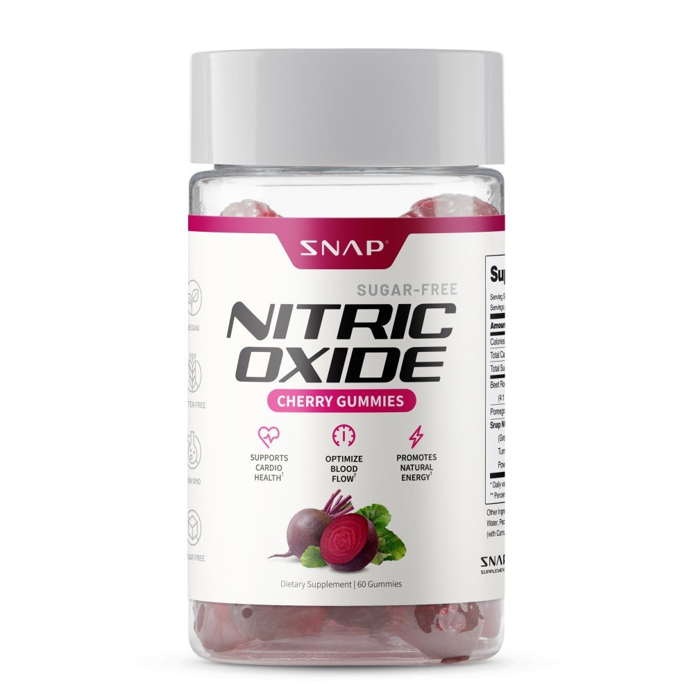Snap Supplements Nitric Oxide - Sugar-Free Cherry Flavor 60 Gummies