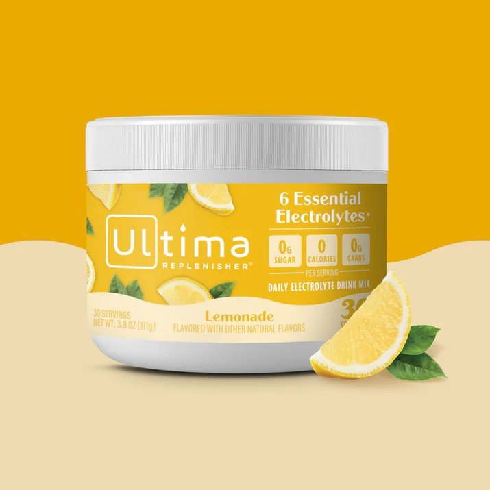 Ultima Replenisher Daily Electrolyte Drink Mix-Lemonade-30 Servings 3.6 oz (102 G) Powder