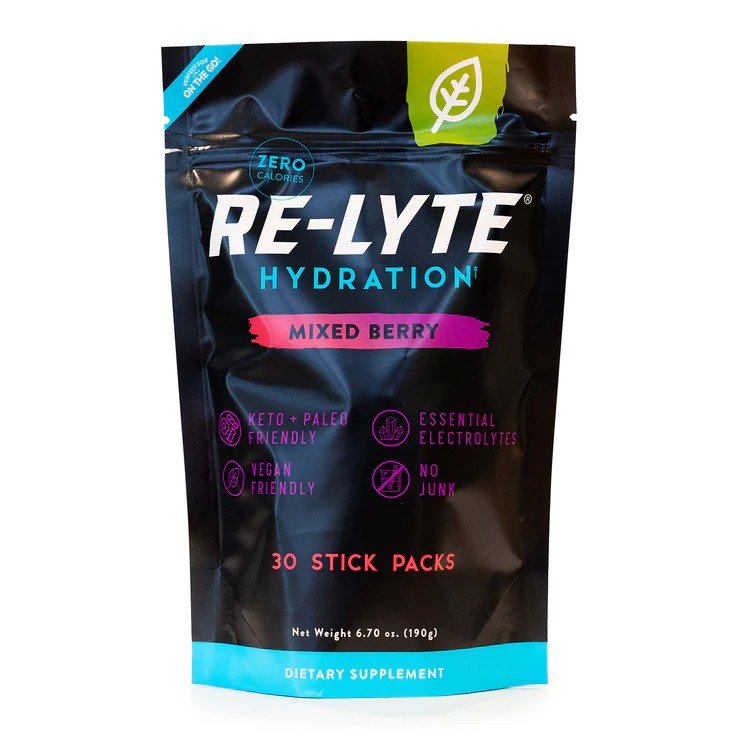 Redmond Re-Lyte Hydration Electrolyte Powder-Mixed Berry-30 Stick Packs 6.70 oz (190 g) Powder