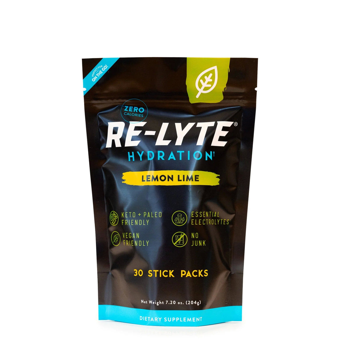 Redmond Re-Lyte Hydration Electrolyte Powder-Lemon Lime-30 Stick Packs 7.20 oz (204 g) Powder