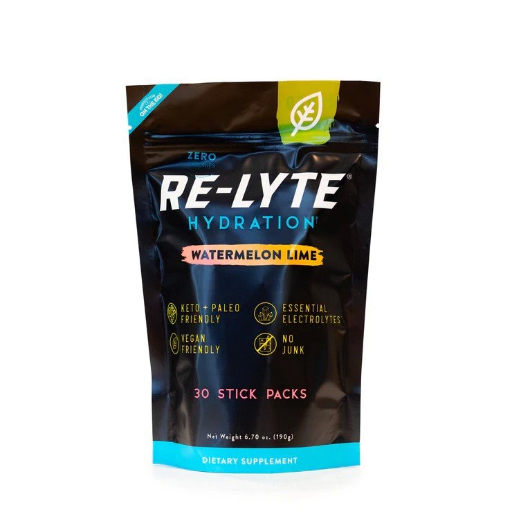 Redmond Re-Lyte Hydration Electrolyte Powder-Watermelon Lime-30 Stick Packs 6.70 oz (190 g) Powder