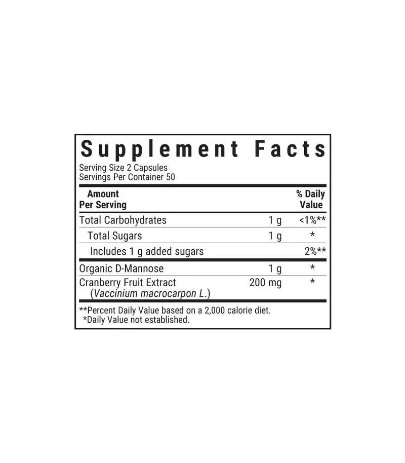 Bluebonnet D-Mannonse & Cranberry 100 Vegetarian Capsules