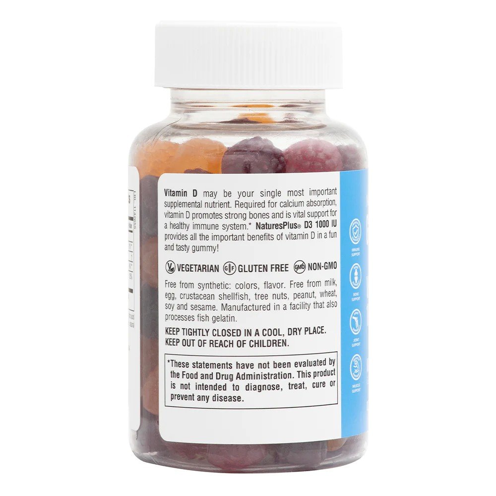 Nature&#39;s Plus Gummies Vitamin D3 1000 IU 60 Gummy