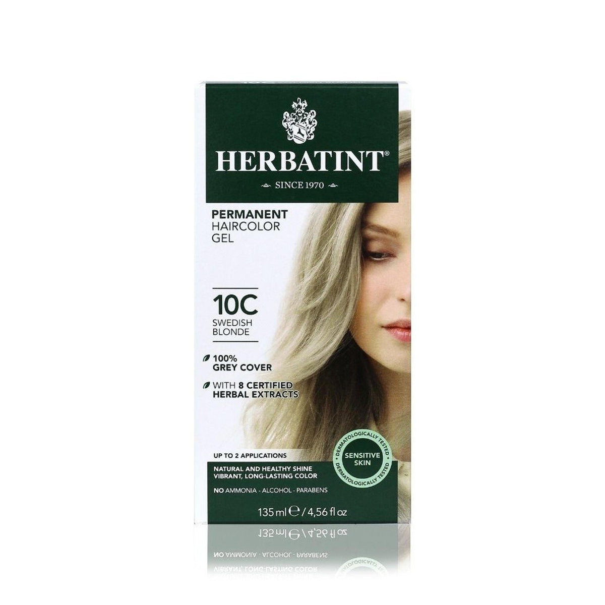 Herbatint 10C-Swedish Blonde-Permanent Hair Color Gel 4.56 fl oz Liquid