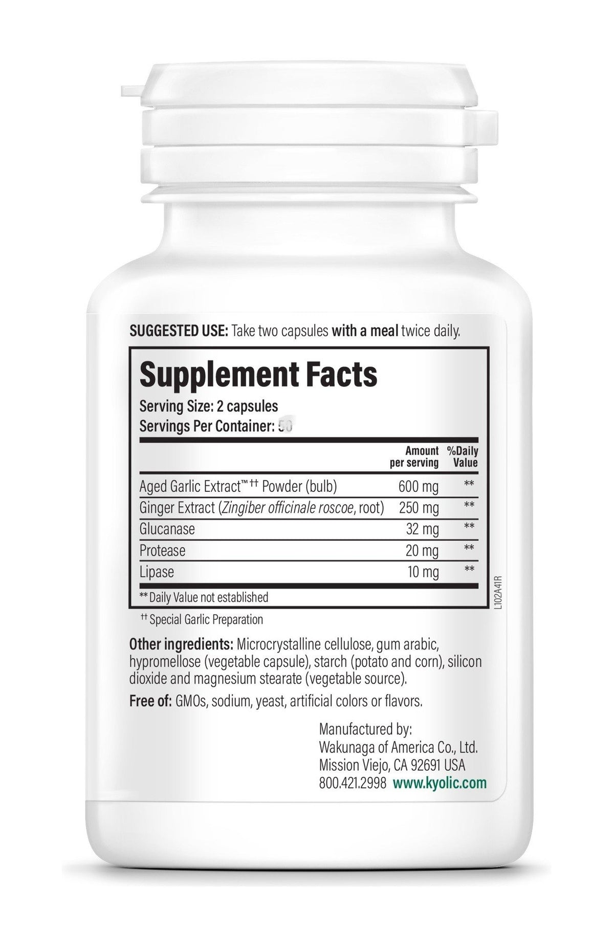 Kyolic Cleanse & Digestion Formula 102 200 VegCaps