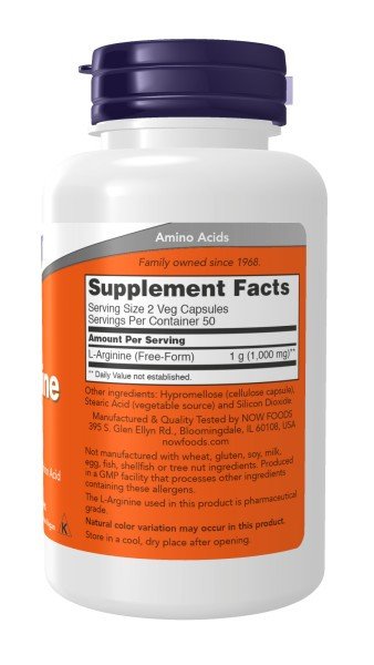 Now Foods L-Arginine 500mg 100 Capsule