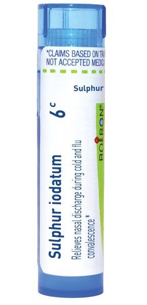 Boiron Sulphur Iodatum 6C Homeopathic Single Medicine For Cough, Cold &amp; Flu 1 Tube Pellet