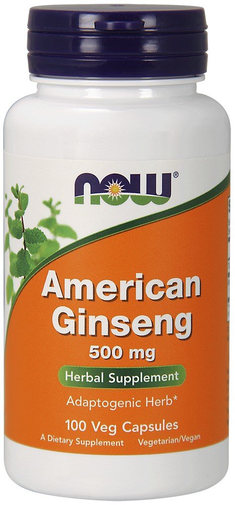 Now Foods American Ginseng 500mg 5% Ginsenosides 100 Capsule