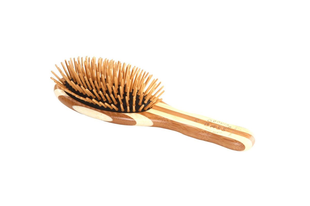 Bass Brushes Small Oval Cushion Hairbrush with  Wood Bristles Wood Handle 1 Brush