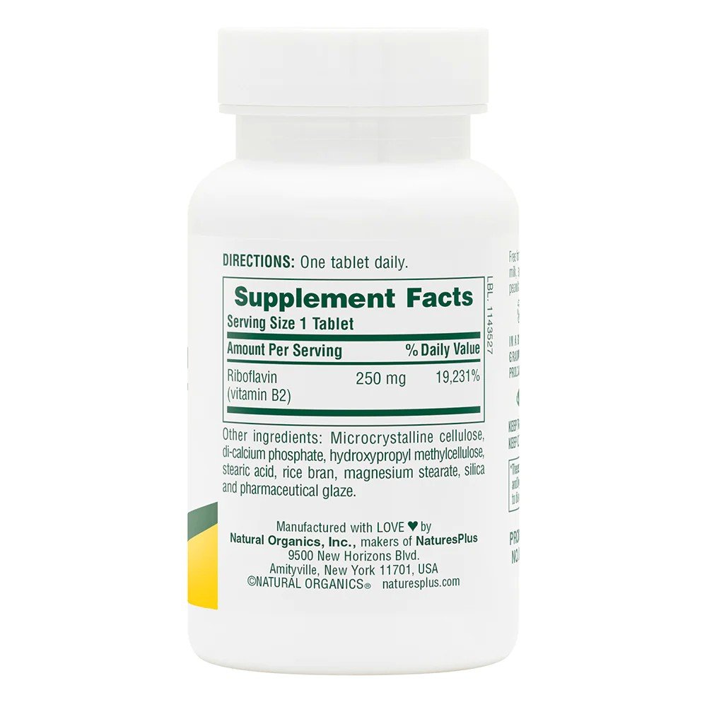 Nature&#39;s Plus Vitamin B-2 250mg Time Release 60 Sustained Release Tablet