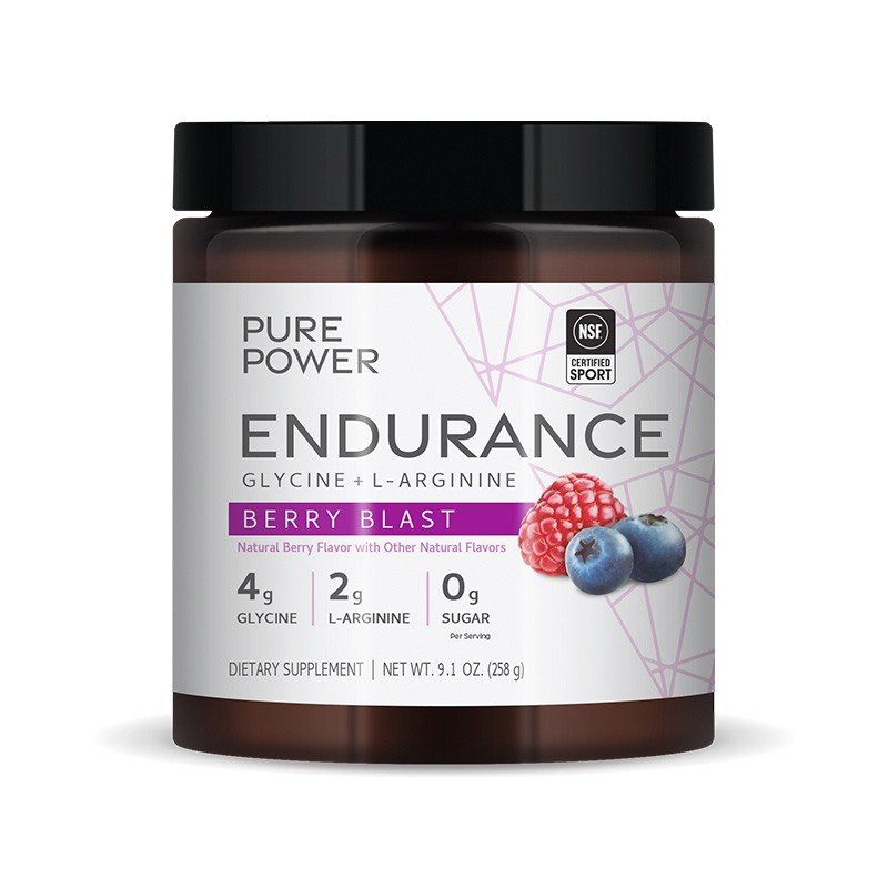 Dr. Mercola Pure Power Endurance with Glycine + L-Arginine - Berry Blast 9.1 oz Powder