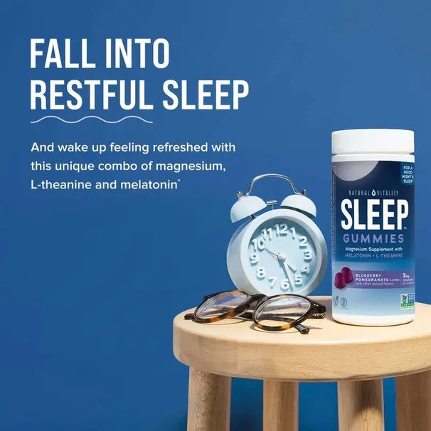 Natural Vitality Calm Sleep Gummies Blueberry Pomegranate 120 Gummy