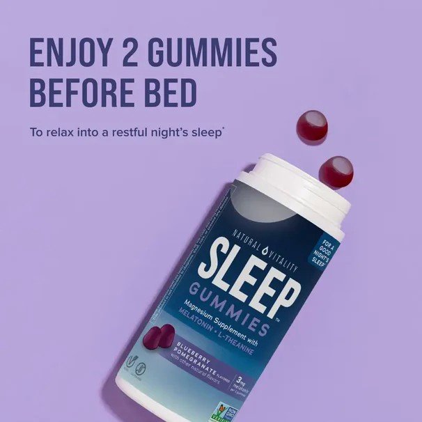 Natural Vitality Calm Sleep Gummies Blueberry Pomegranate 120 Gummy