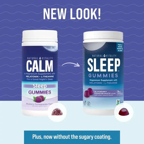 Natural Vitality Calm Sleep Gummies Blueberry Pomegranate 120 Gummy