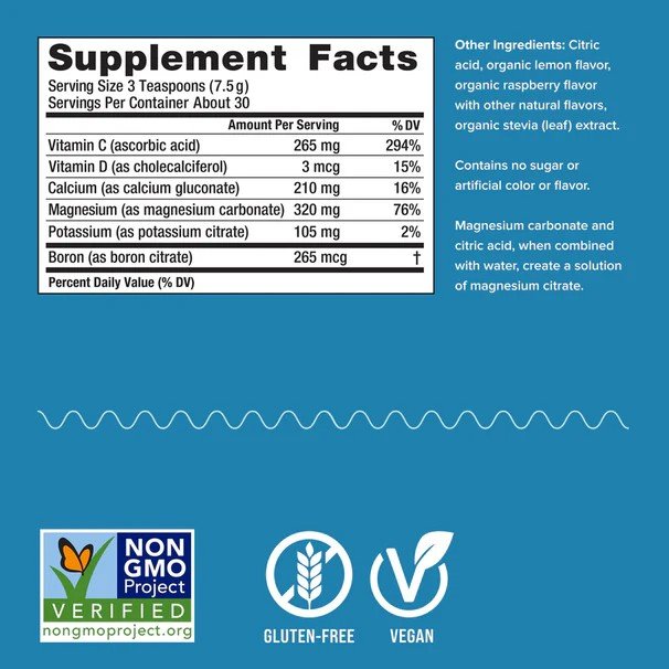 Natural Vitality Calm Plus Calcium Raspberry Lemon 8 oz Powder