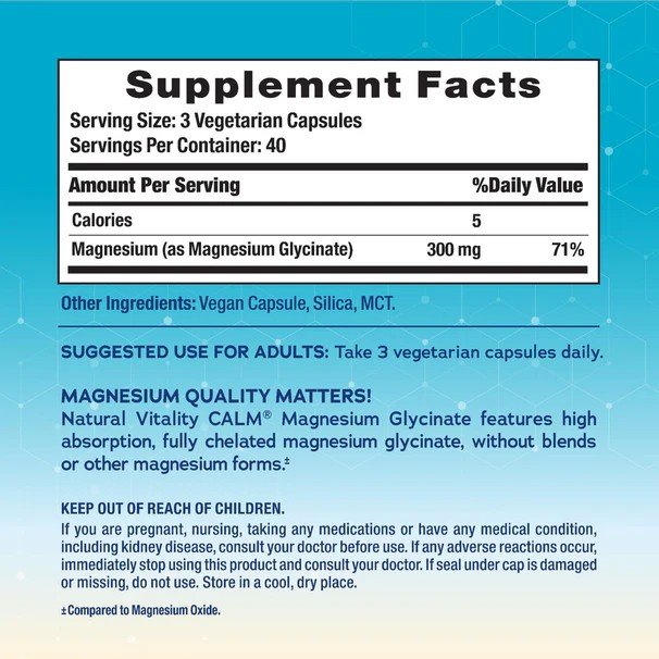 Natural Vitality Calm Magnesium Glycinate 120 Capsule