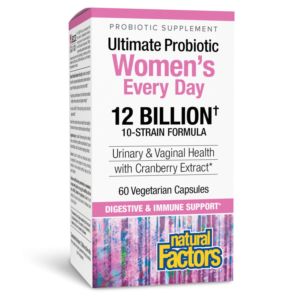 Natural Factors Ultimate Probiotic Womens Every Day 12 Billion 60 Vegetarian Capsules