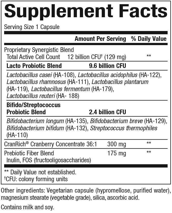 Natural Factors Ultimate Probiotic Womens Every Day 12 Billion 60 Vegetarian Capsules