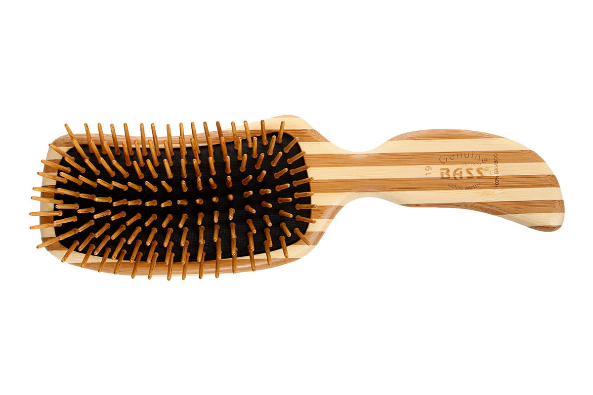 Bass Brushes Semi S Shaped Hairbrush with Wood Pins &amp; Handle 1 Brush