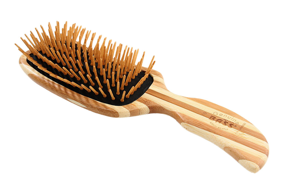 Bass Brushes Semi S Shaped Hairbrush with Wood Pins &amp; Handle 1 Brush