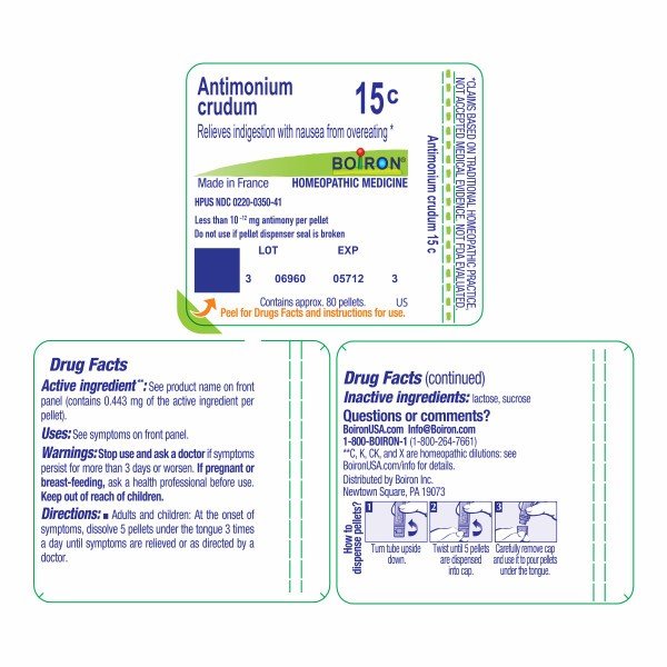 Boiron Antimonium Crudum 15C Homeopathic Single Medicine For Digestive 80 Pellet