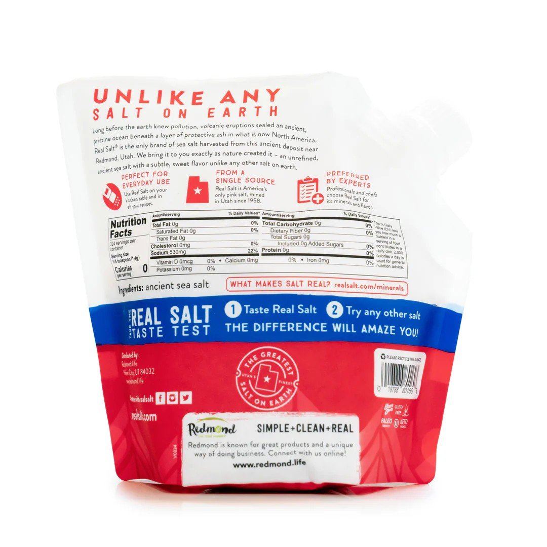 Redmond Real Salt-Ancient Kosher Sea Salt Pouch 16 oz. Salt