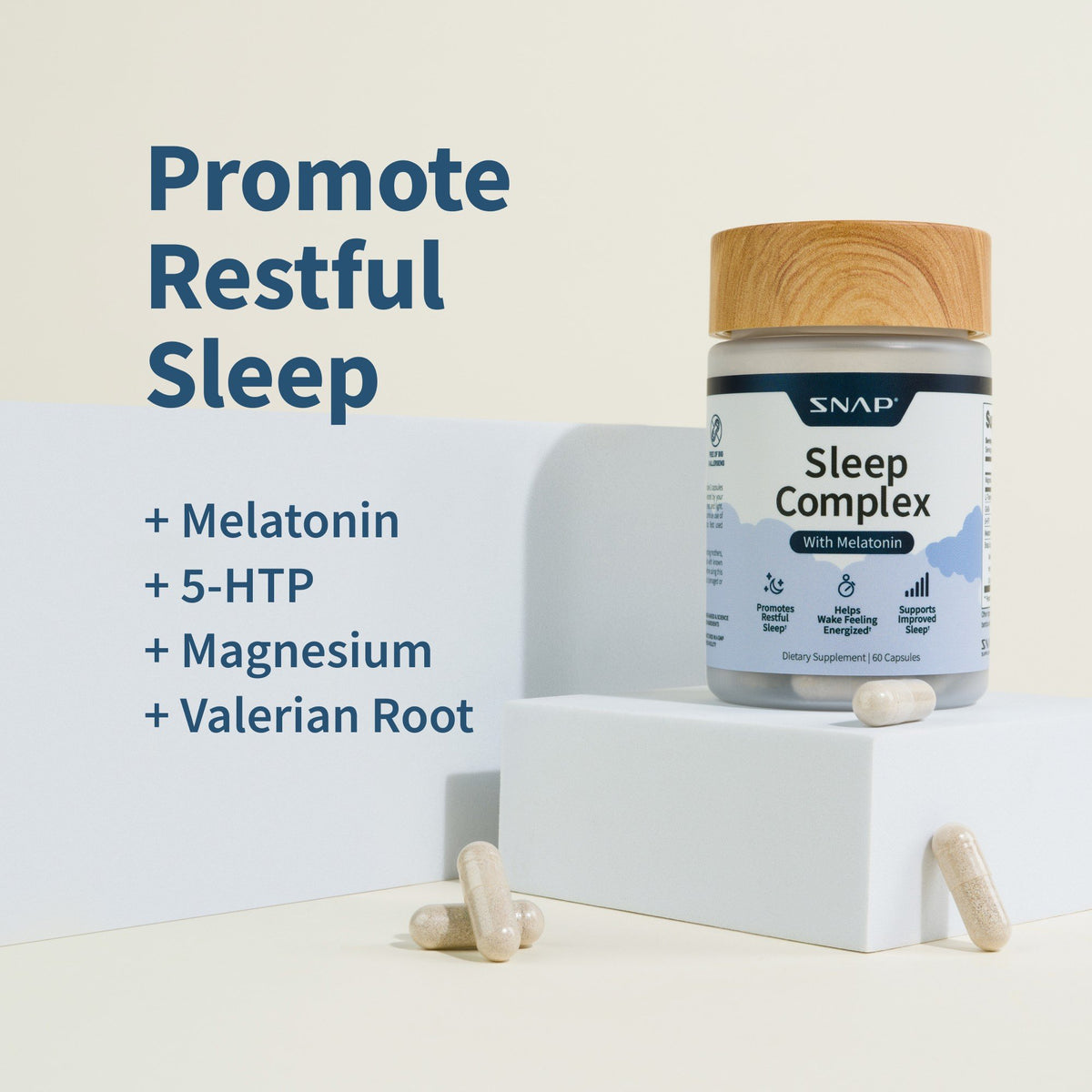 Snap Supplements Sleep Complex with Melatonin 60 Capsule