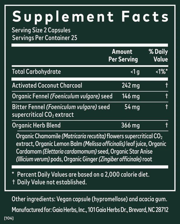 Gaia Herbs Rapid Relief Gas & Bloating 50 VegCap