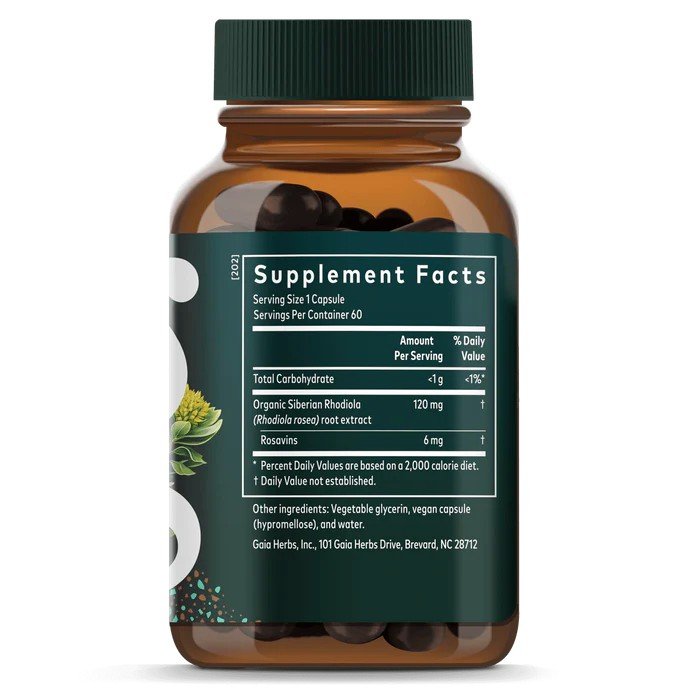 Gaia Herbs Rhodiola Rosea 60 VegCap