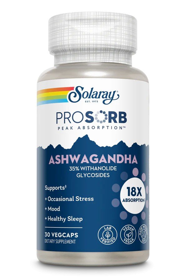 Solaray ProSorb Ashwagandha 35% Withanolide Glycosides 30 Vegetarian Capsules