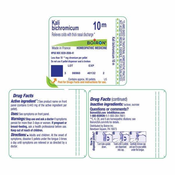 Boiron Kali Bichromicum 10M Homeopathic Single Medicine For Cough, Cold & Flu 80 Pellet