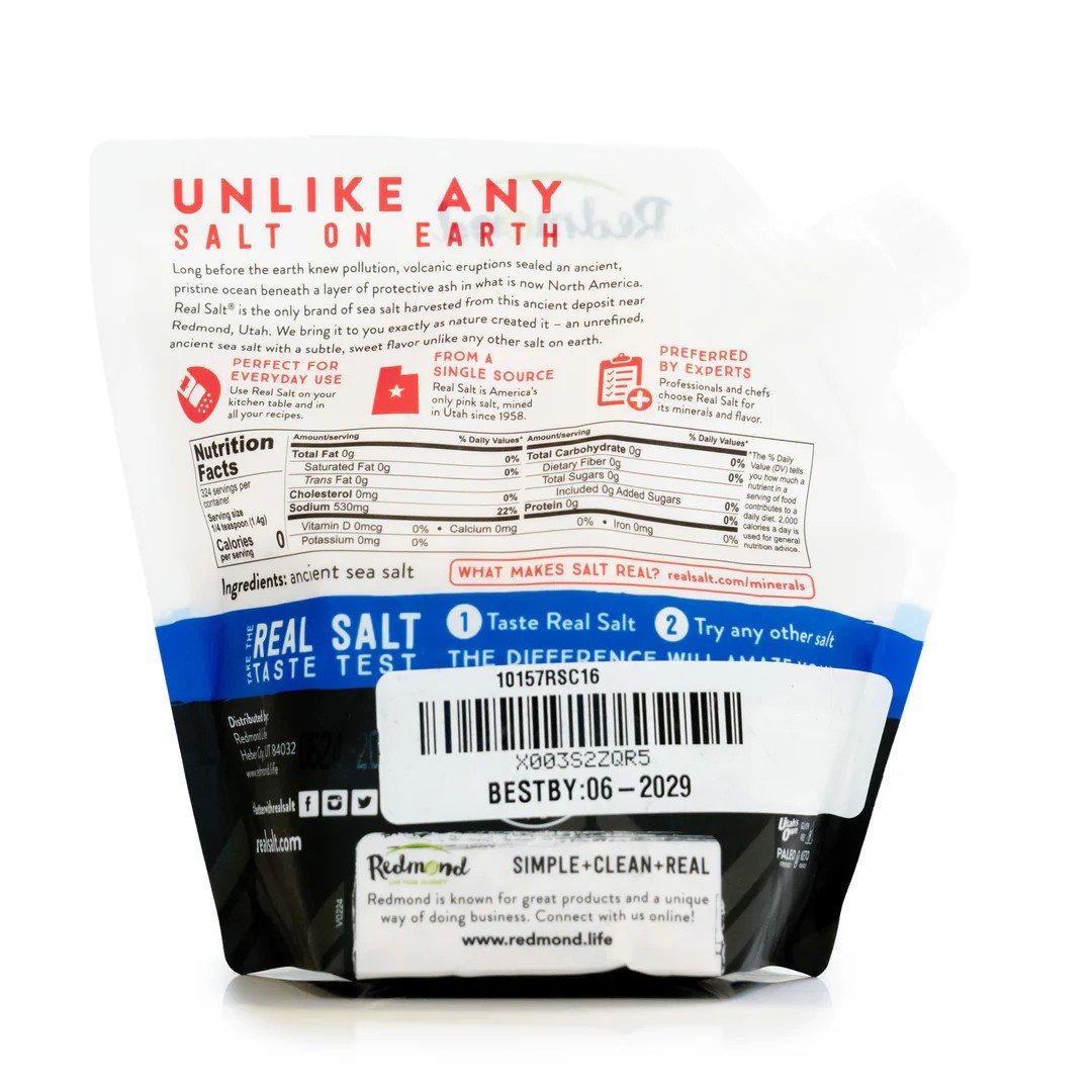 Redmond Real Salt-Ancient Coarse Sea Salt Pouch 16 oz Salt