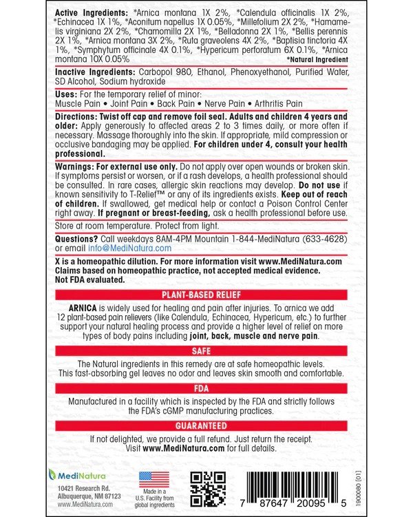 MediNatura T-Relief Pain Gel 8.75 oz Gel