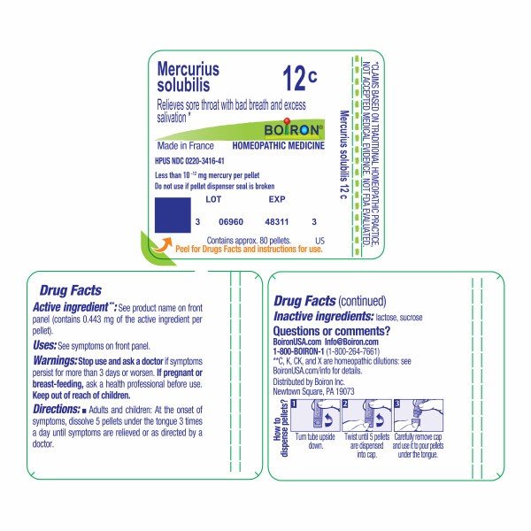 Boiron Mercurius Solubilis 12C Homeopathic Single Medicine For Cough, Cold & Flu 80 Pellet