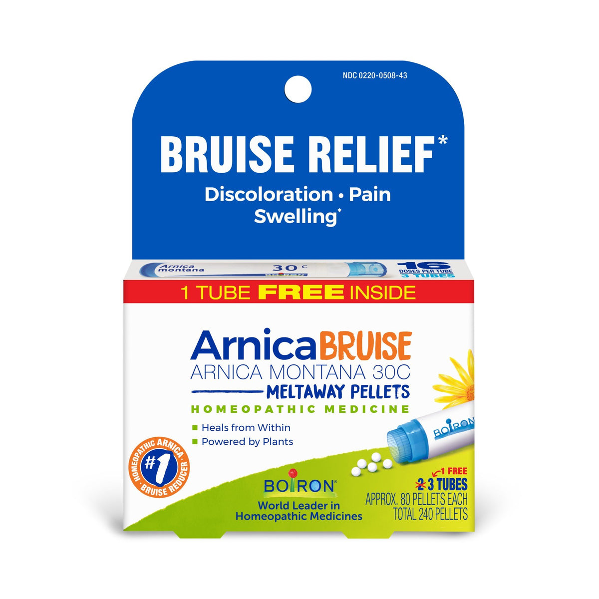 Boiron Arnica Bruise 3 MDT Homeopathic Medicine For Bruise Relief 3 Tubes Pellet