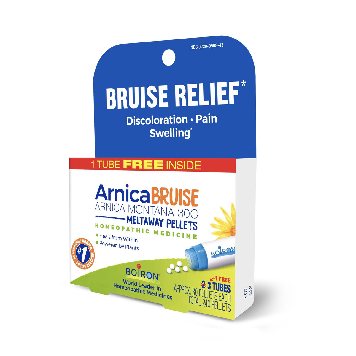 Boiron Arnica Bruise 3 MDT Homeopathic Medicine For Bruise Relief 3 Tubes Pellet