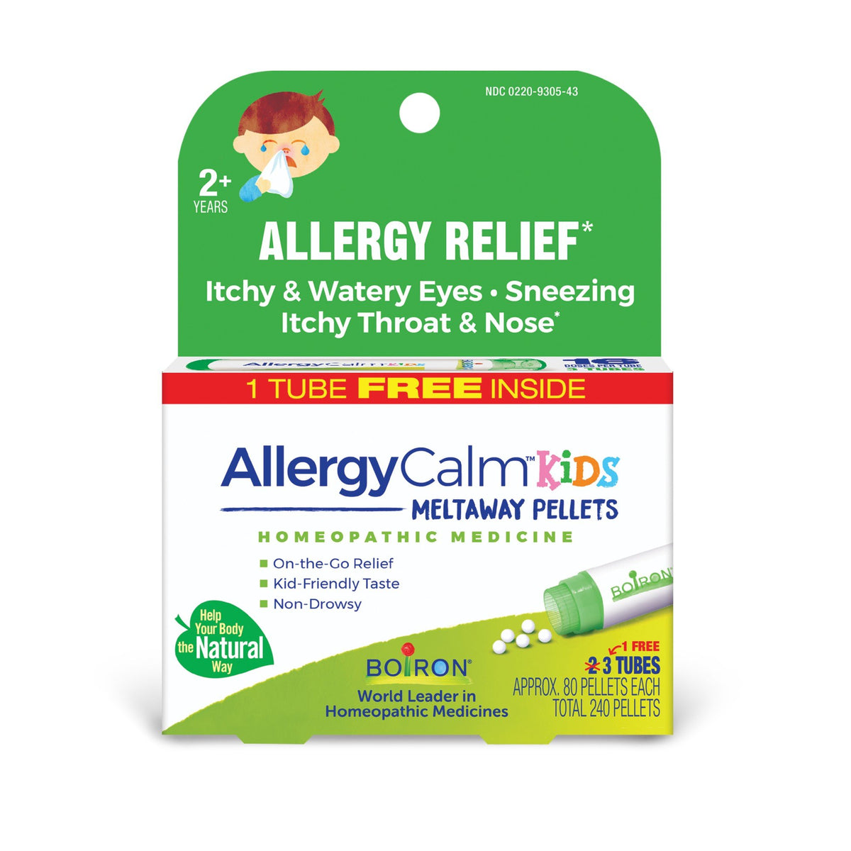 Boiron AllergyCalm Kids Homeopathic Medicine For Allergy Relief 3 Tubes Box