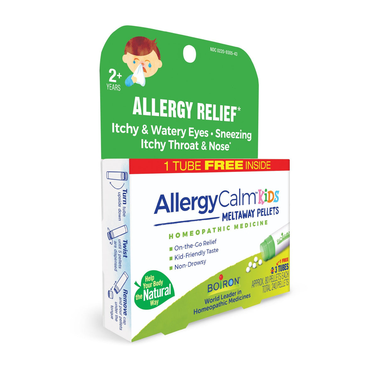 Boiron AllergyCalm Kids Homeopathic Medicine For Allergy Relief 3 Tubes Box