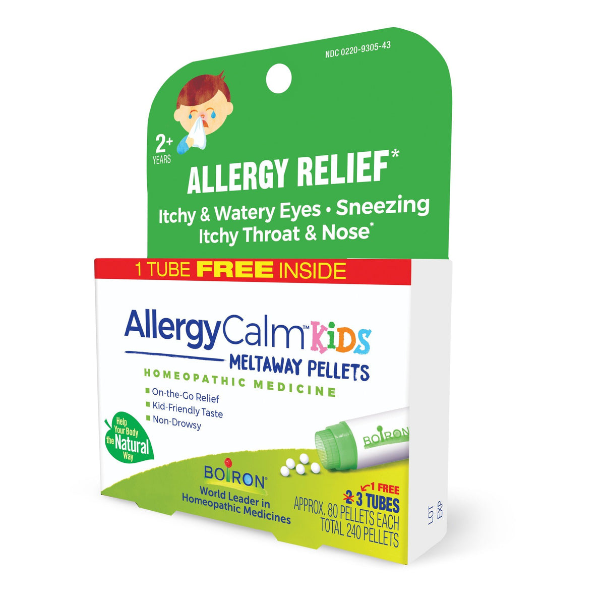 Boiron AllergyCalm Kids Homeopathic Medicine For Allergy Relief 3 Tubes Box