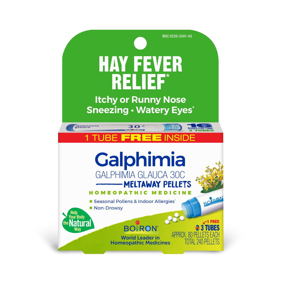 Boiron Galphimia Glauca 30C 3 MDT Homeopathic Medicine For Hay Fever Relief 3 Tubes Box